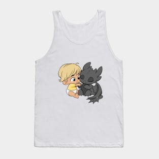 Best friend forever, baby dragon Toothless, baby boy with dragon, my first birthday Tank Top